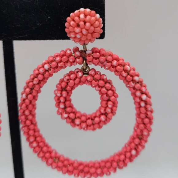 J Crew Pink Beaded Circle in a Circle Stud Earrings - Picture 7 of 10